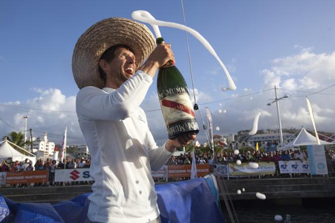 Arrivée Erwan Tabarly (Armor Lux - Comptoir de la Mer) - 2013 Transat Bretagne Martinique © Alexis Courcoux